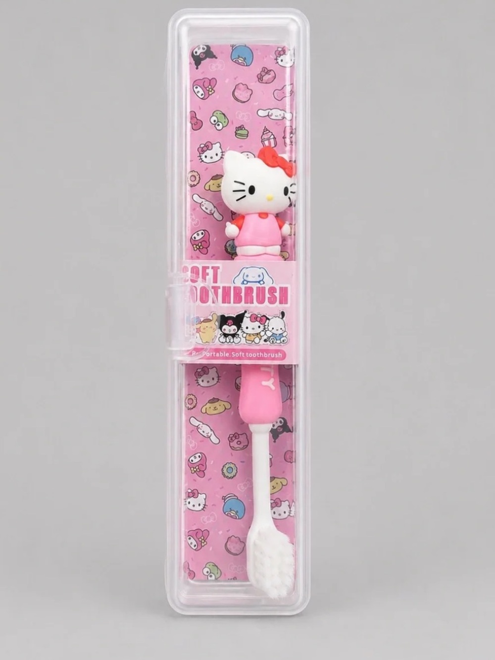 NWT Hello Kitty Pink Travel Toothbrush with Case(1)